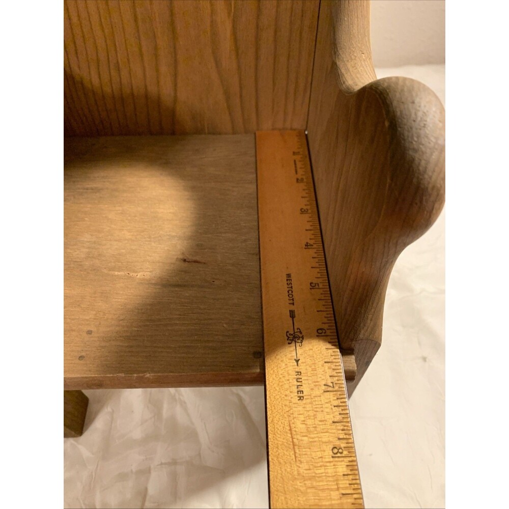 Vintage Country Wooden Chair Bench Doll Or Plant Stand Rustic 19” - Picture 8 of 14